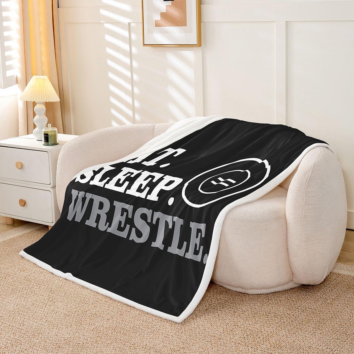 jejeloiu Wrestle Fleece Throw 50"x60" Boys Girls Gift for Kids Women Men image 2