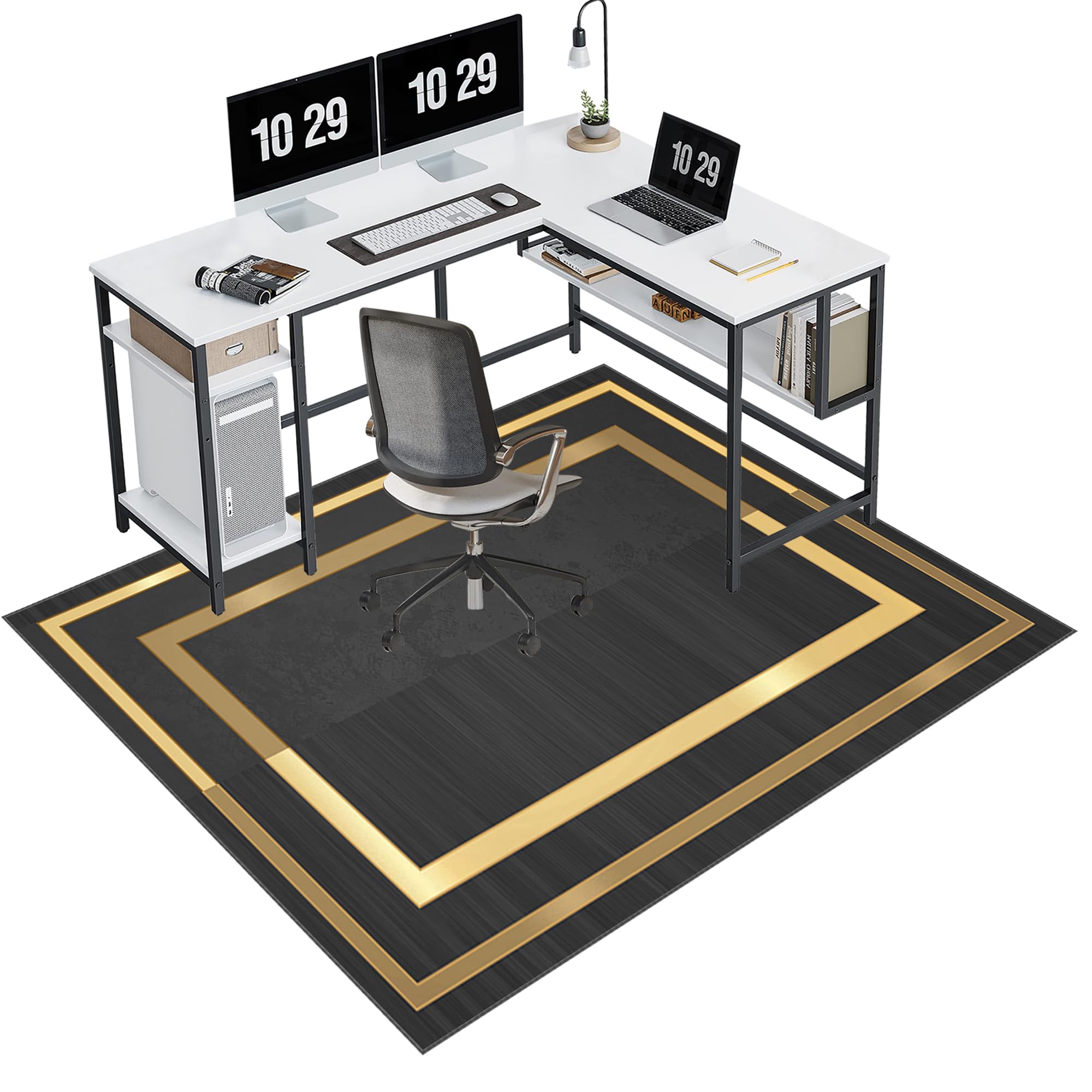 EYKWKB 160 x 200 cm Floor Protector for Rolling chair Office Chair Mat for Carpeted Floor Computer Gaming Chair Mat Low/No Pile Carpet Protector Chair Mat for Easy Glide Desk Chair Mat Large