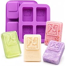 2 Pack Angel Silicone Soap Mold Rectangle Soap Making Mold Embossed Angel Silicone Mold Angel Girl Mold Rectangle Handmade Soap Mold for Soap Candle Lotion Bath Bombs Resin Wax Cake Chocolate Candy