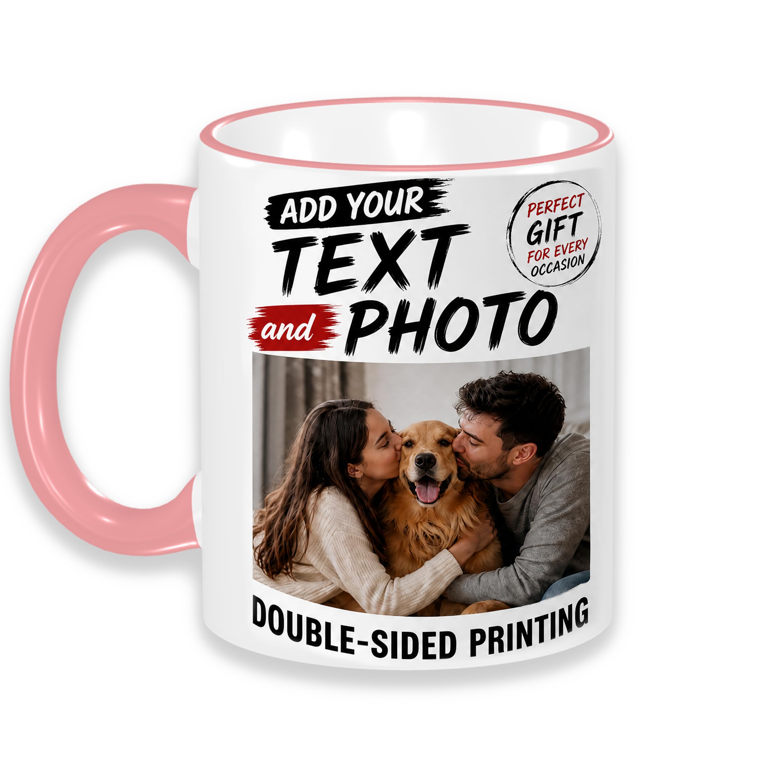 CMLONGQIA Custom Mug with Photo Text Logo Personalised Coffee Mug 11Oz Double Side Customised Present for Friends Family Birthday