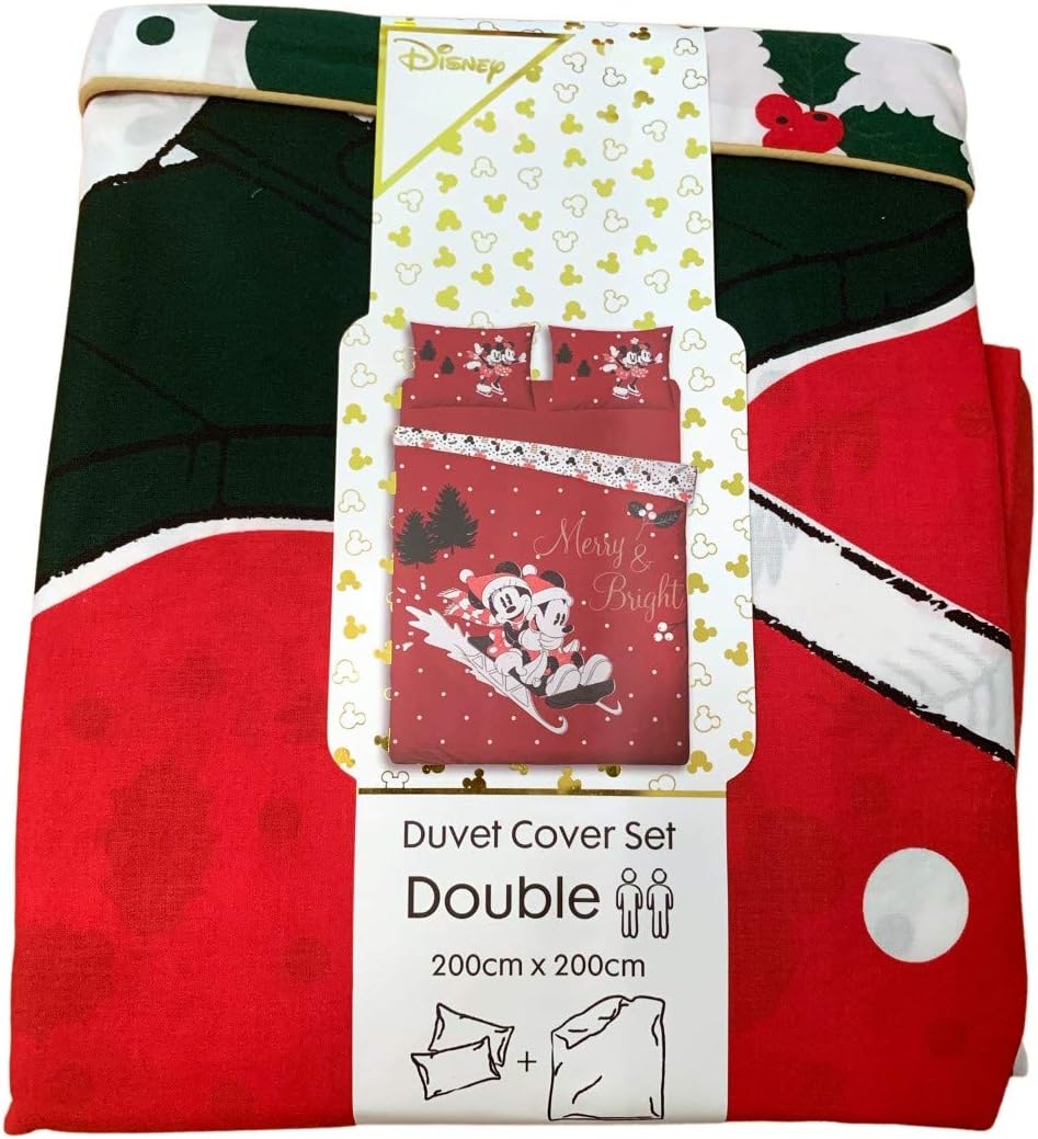 Primark Limited Mickey Mouse Minnie Merry and Bright Christmas Duvet Cover Set Disney