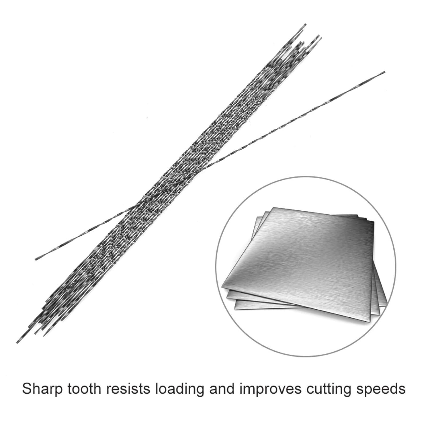 Scroll Saw Blades, 12 Pieces Coping Saw Blades Round Mini Jewelers Saw Pinned Scroll Most of Major Saw Accessories with Spiral Teeth for Cutting Wood Metal Plastic Cutting Sawing Carve (1#)