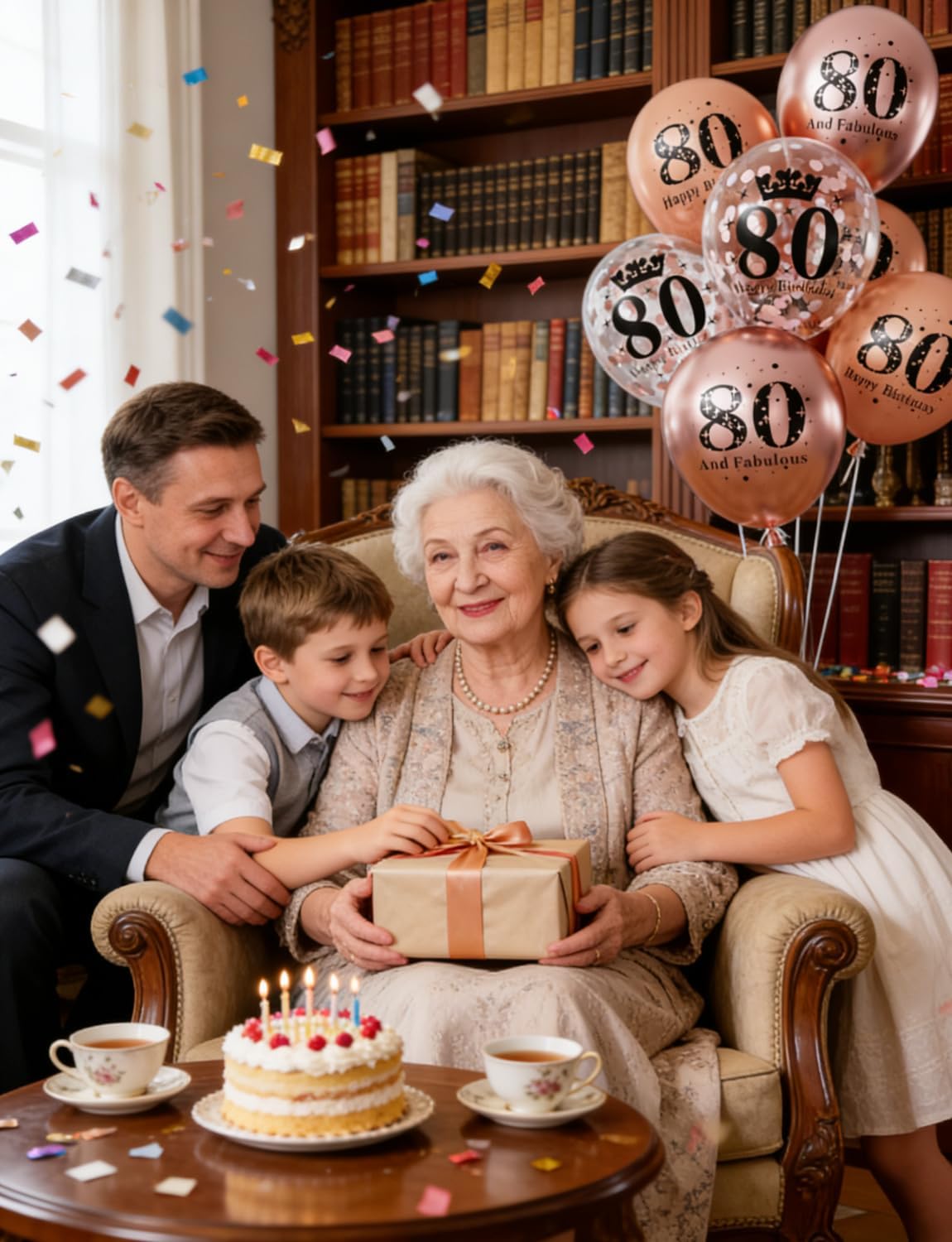 80th Birthday Balloons for Women – 24 Pcs Metallic Rose Gold Balloon, Pearl Rose Gold Balloons, and Confetti Balloon for 80 Years Old Birthday or 1945 Anniversary Party Decorations - Image 3