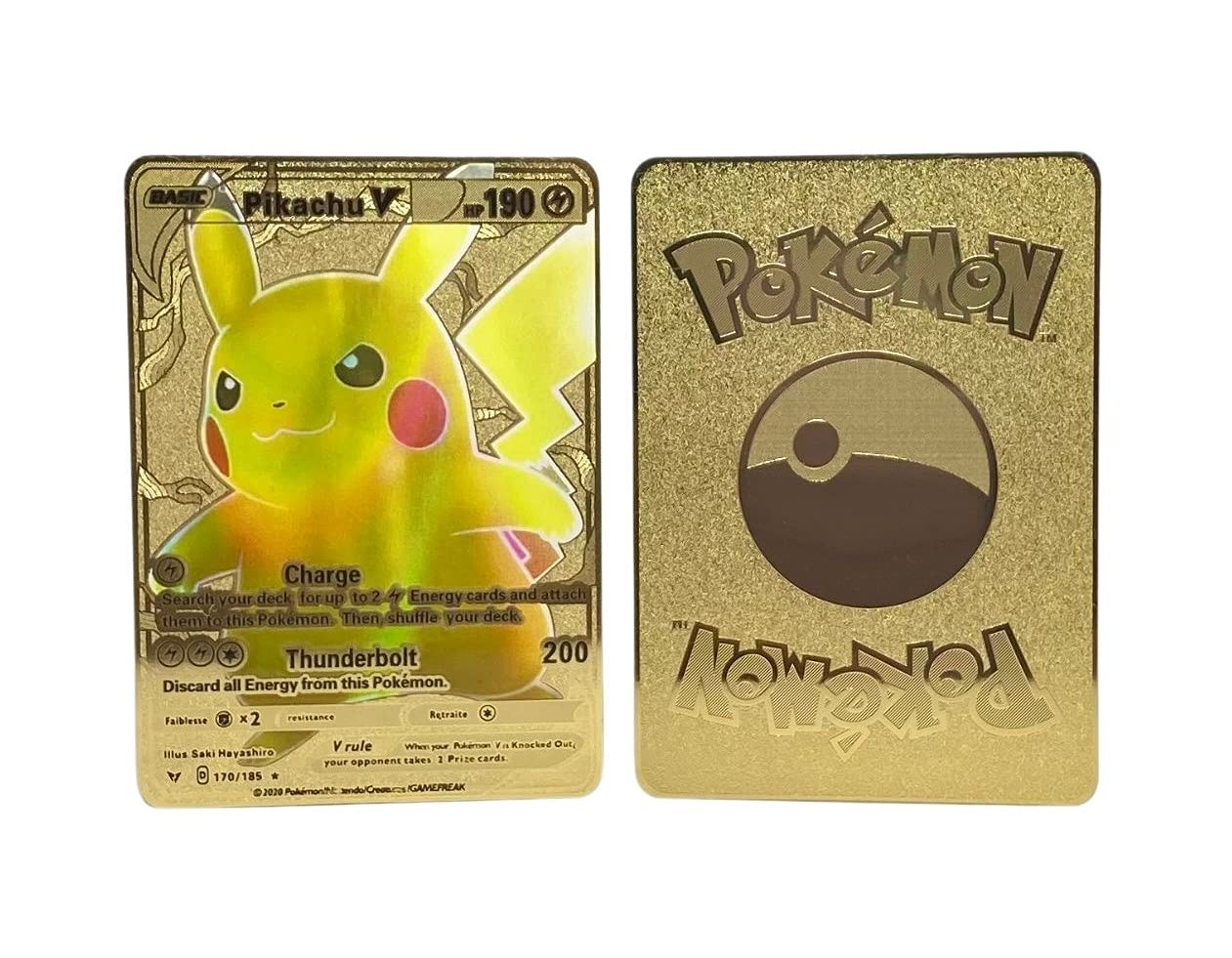Amazon.com: Pikachu V Charge Card (Custom Gold Metal) : Toys & Games
