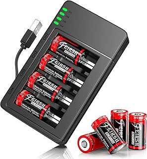 CR123A 3.7V Lithium Batteries 8 Packs, 800mAh Rechargeable Batteries for Arlo Wireless Cameras VMC3030 VMK3200 VMS3330 3430 3530 and Flashlights Polaroid Microphone