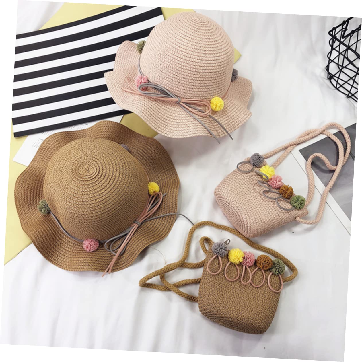Holibanna Sombrero De Copa Sombrero De Verano para Niña De Tapa De Natación Juguetes De Playa Sombrero De Verano para Toalla De Playa para Arena para Khaki Bambú