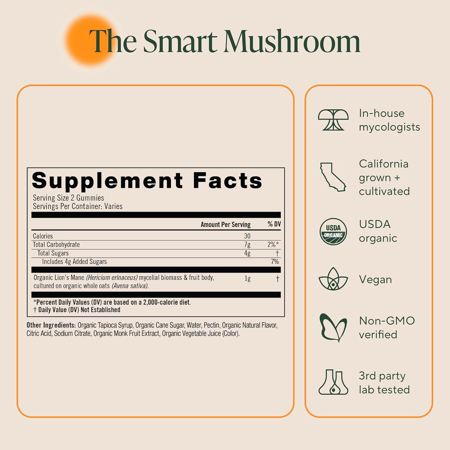 OM MUSHROOM SUPERFOOD Lion’s Mane Mushroom Gummies – USA Grown Organic Lion’s Mane – Supports Memory, Focus & Cognitive Health – Strawberry Flavor – 30 Servings, 60 Count.