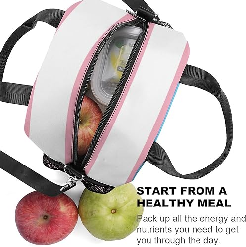 Miniatura 3 de Lonchera con bandera del orgullo gay transgénero para mujer, bolsa de almuerzo aislada ligera y duradera con correa de hombro ajustable para