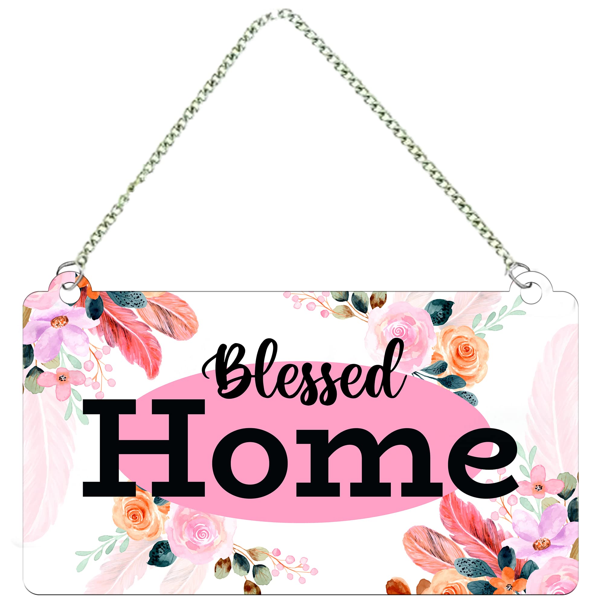 Artvibes Blessed Home Wood Wall Hanging for Home Decor | Office | Gifts | Bedroom | Decoration Items for Living Room | Artworks Designer Hangers | Wooden Decorative Items (WH_3510N)