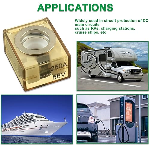 Miniatura 5 de SIGANDG Fusible terminal 30 AMP Fusible de batería clasificado marino 58V DC Max IP66 impermeable MRBF fusible 30A