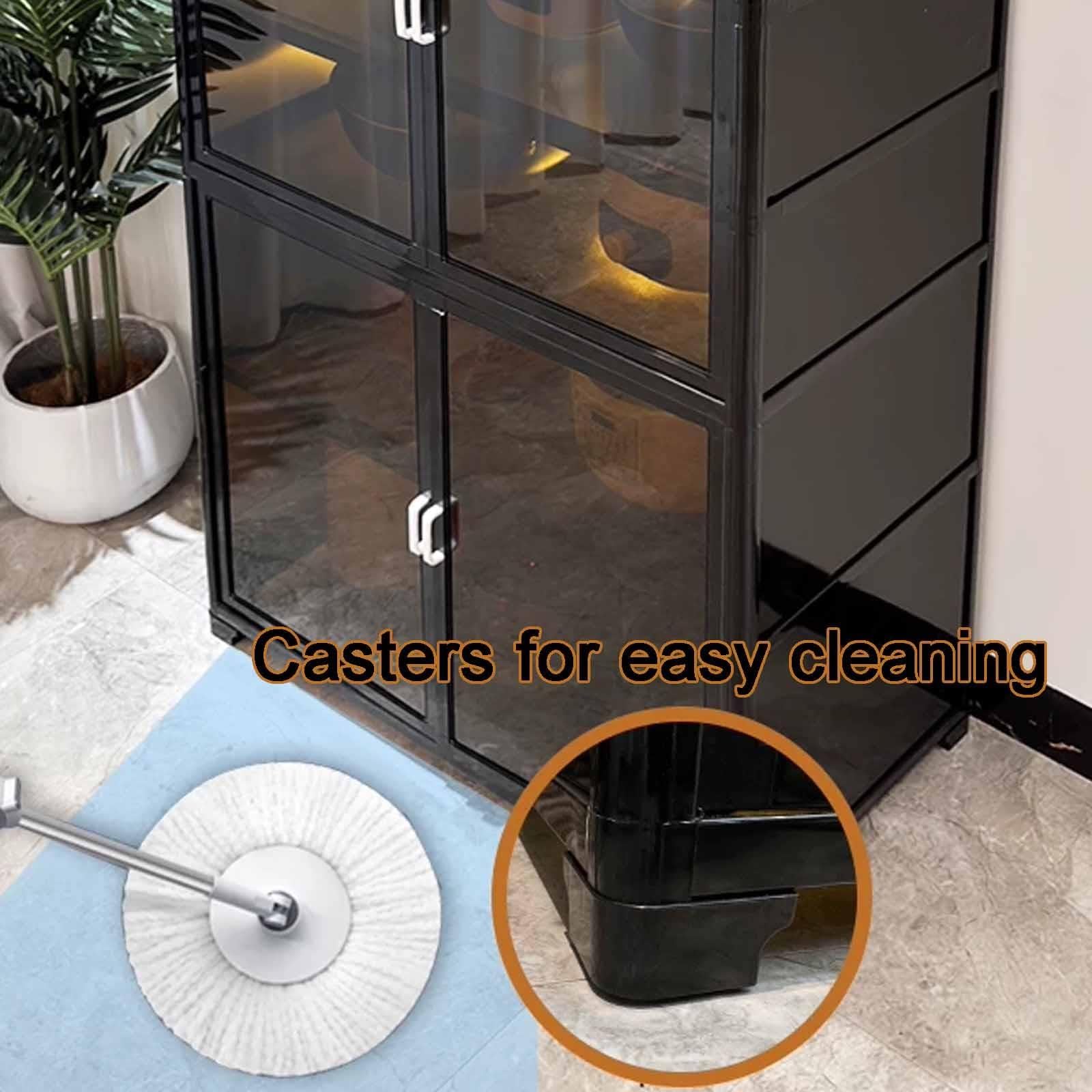 Carrito de Cocina de Aluminio con Ruedas, Armario Acrílico Ahumado