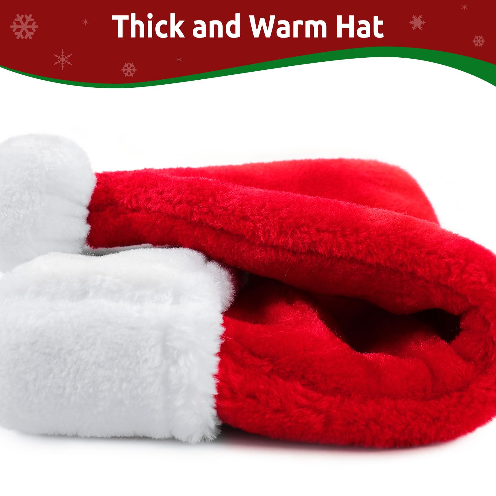 KONVINIT Cappello Babbo Natale Peluche per Adulti, Cappellini Natale,Cappellino Babbo Natale Onesize