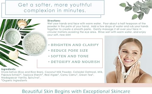 Miniatura 4 de Polvo de enzima de arroz y papaya (activado por agua)  Exfoliante diario natural  Purificador de poros, antienvejecimiento, ingredientes combate