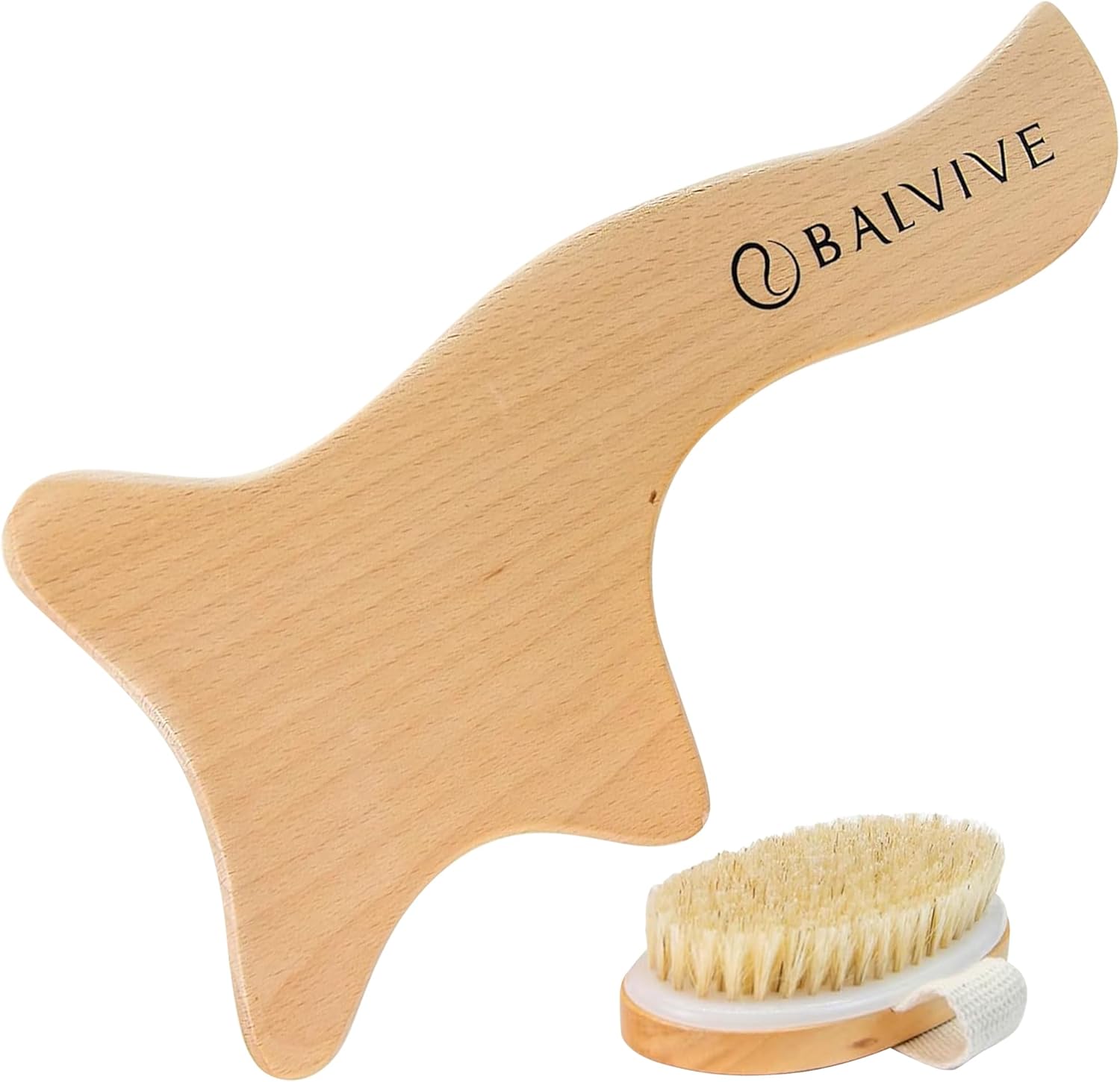 Maderoterapia Wood Massage Tool for Lymphatic Drainage & Dry Brushing Body Brush Set – Natural Bristle & Massager for Exfoliating, Contouring & Body Sculpting Legs, Stomach, Neck, Thighs
