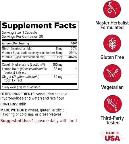 Miniatura 2 de Redd Remedies, Mamá pacífica, apoya un sistema digestivo tranquilo y saludable, bálsamo de limón y raíz de jengibre, 30 cápsulas vegetarianas