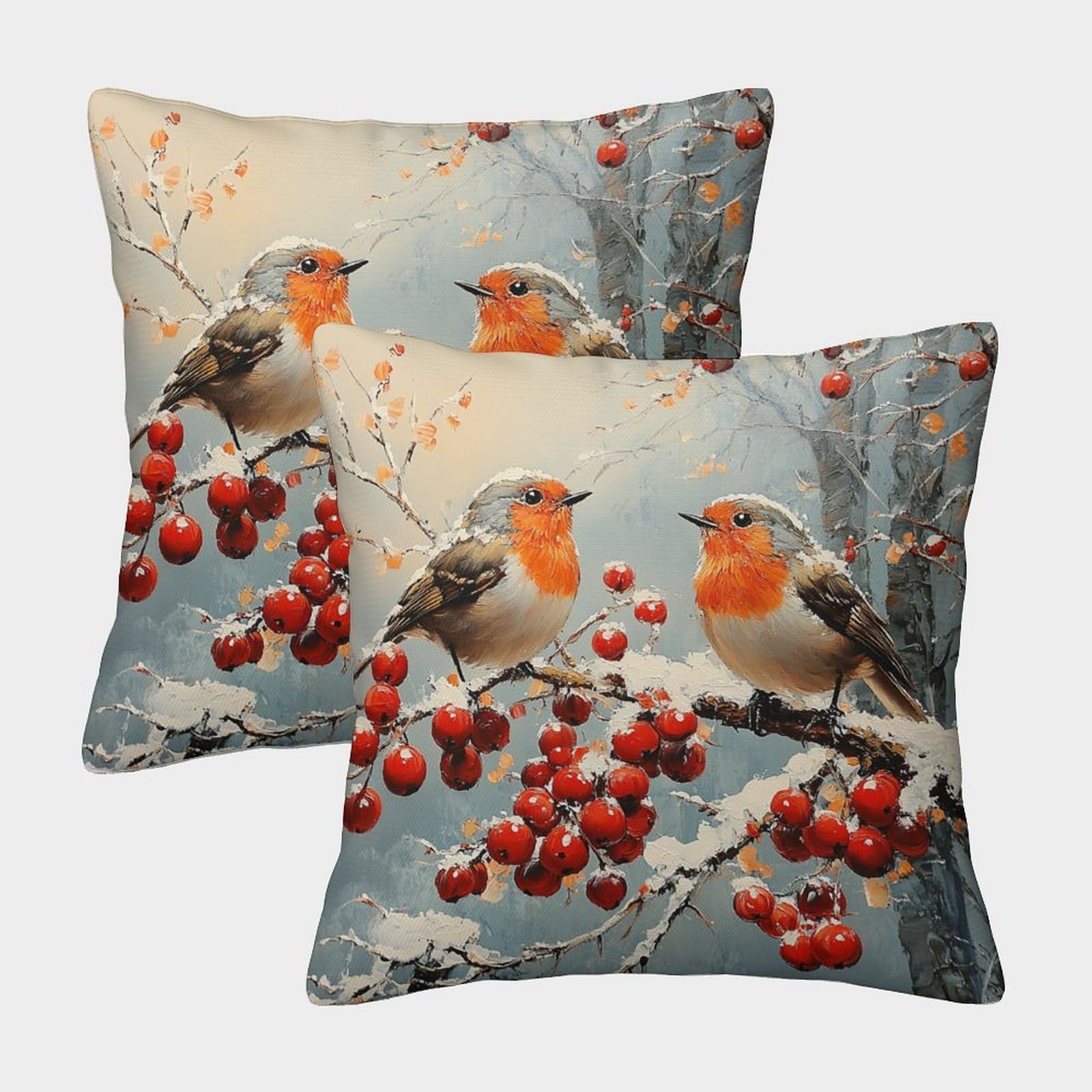kaiyun 2 Pack 3D Beautiful Painting - Oil Painting Style Theme Square Cushion Cover Decoration Pillow Cover Suitable for Home Sofa Bedroom Living Room 50x50cm