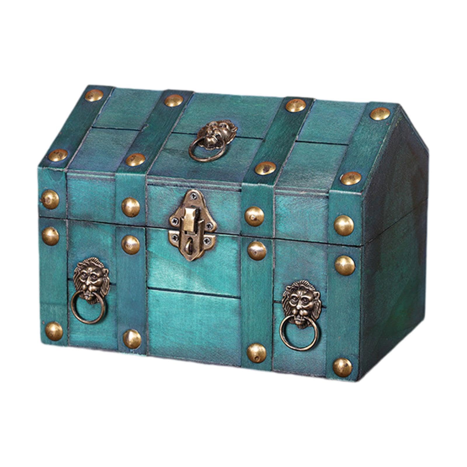 Pirate Treasure Chest Solid Wood for Women Vintage Design Storage Box Green |Home & Garden | Furniture | Trunks & Chests-image-26