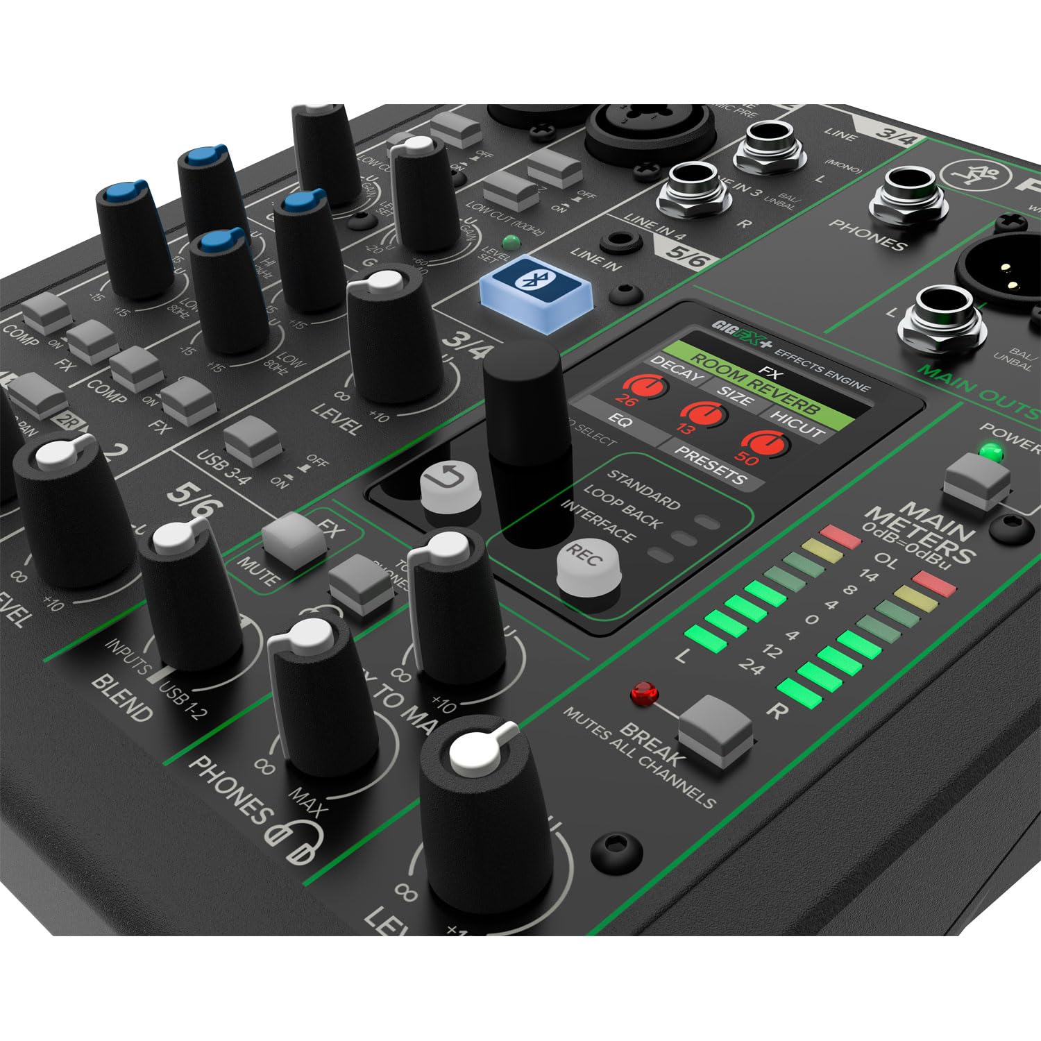 Mackie ProFX6v3+ 6-kanaliger Analogmixer Bluetooth Mischpult Interface mit keepdrum XLR-Kabel