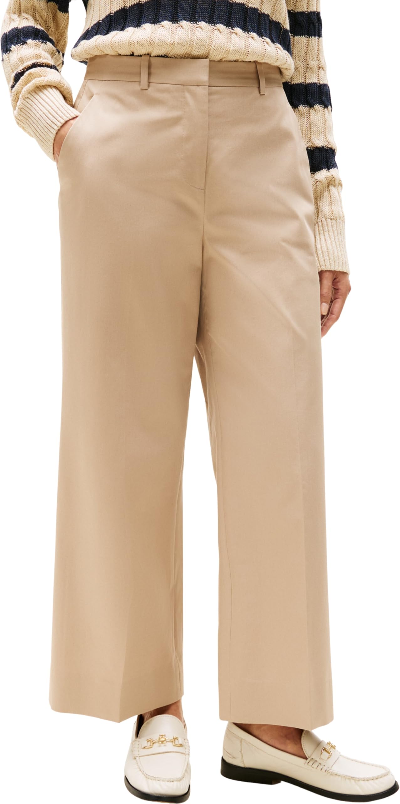 Tommy Hilfiger Damen Chino Cotton Wide Leg Ankle Chino Pant Ww0ww45791