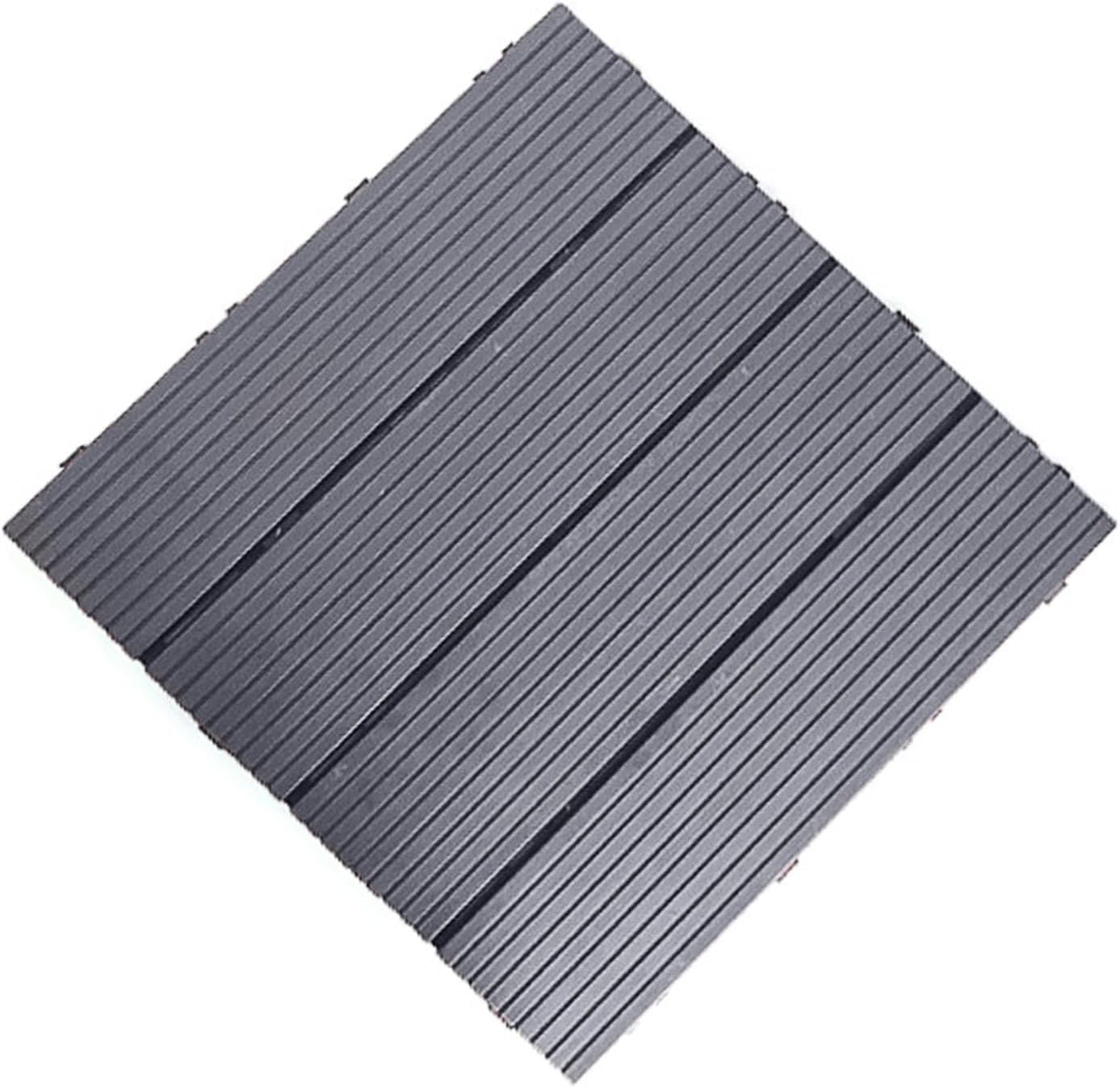 Dalles et lames de terrasse en composite, Tuiles de verrouillage composites en bois for l'extérieur, 18 pièces multicolores(Chocolate)