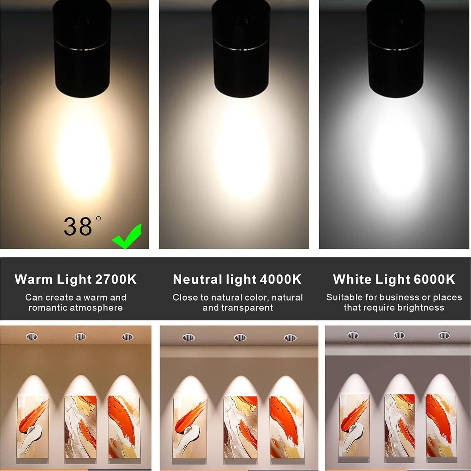 Aluminum MR16 LED Bulb Light Bulbs 6 Pack, GU5.3 Base 12V Spotlight 38 Deg for Landscape Yard Garden Tree Holidays Festivals Indoor Outdoor (7W 2700K Warm White)