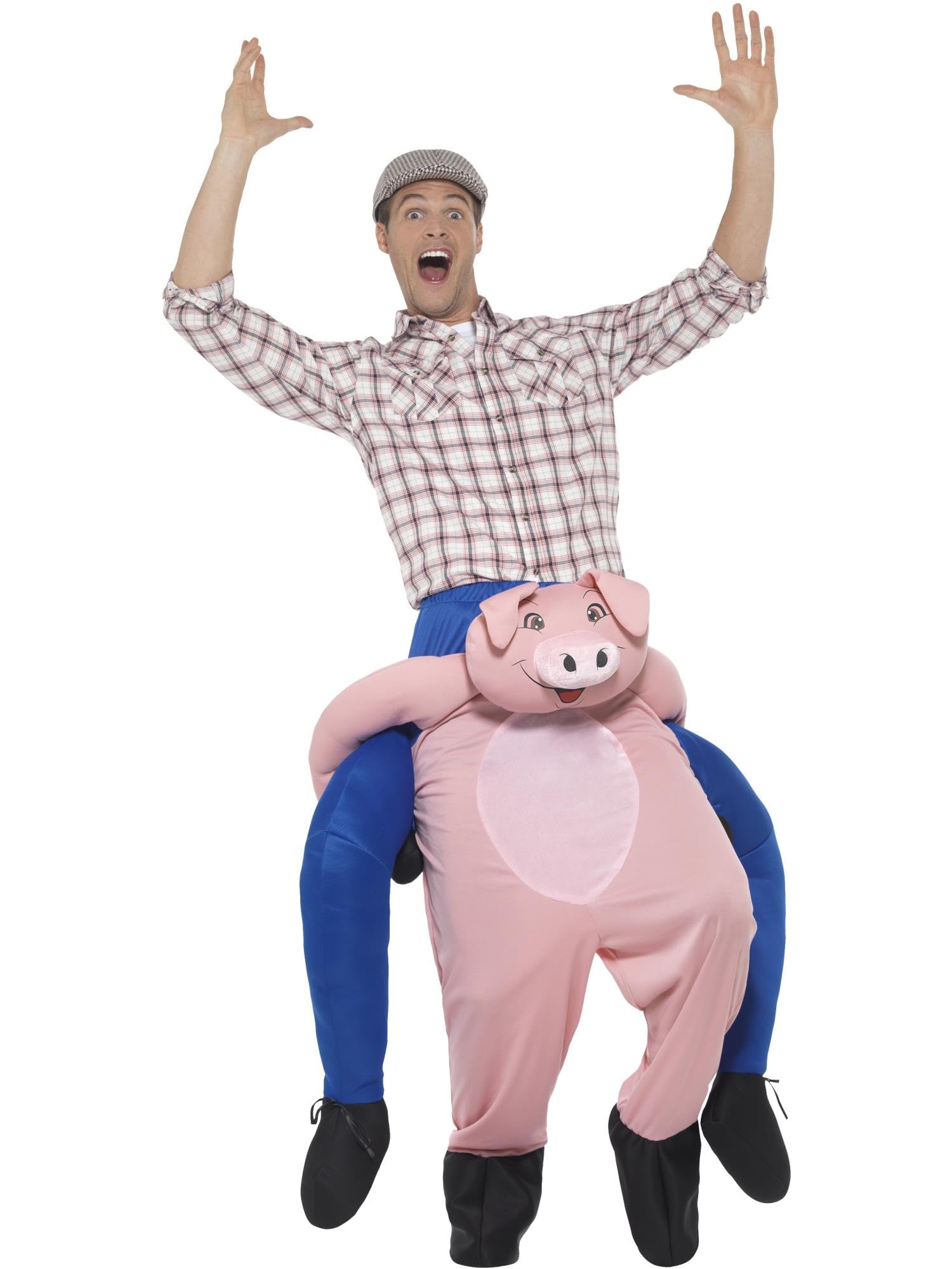 Smiffys Men's Pink Piggyback Pig Costume