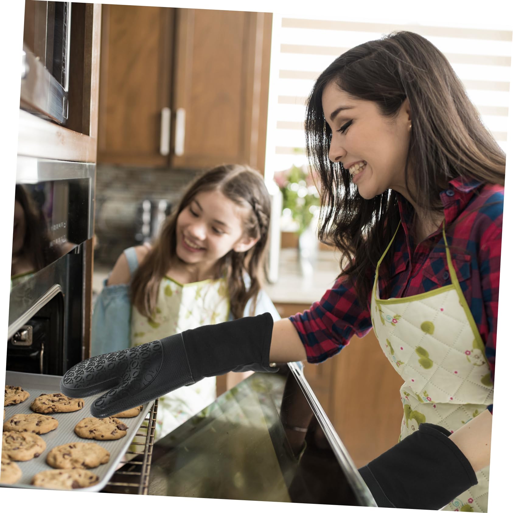 Alipis 2sets Guanti Da Forno in Silicone Tappetini Resistenti Al Calore Guanti Protettivi Antiscivolo Per Cucinare Microonde e Barbecue Per Appendere Salvaspazio in Cucina