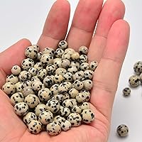 Vista 11 de 200 cuentas redondas y sueltas de cristal de cuarzo gris natural de 0.32 pulgadas (8 mm) para joyería y manualidades