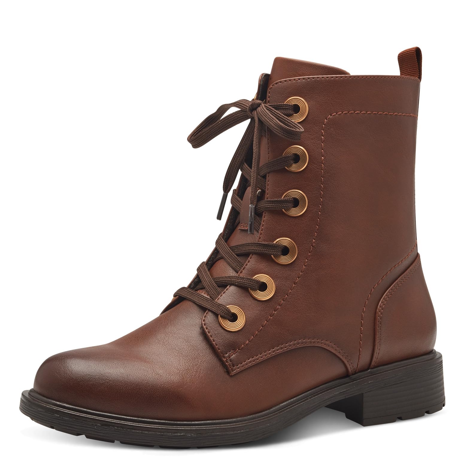 Jana Women’s Lace-Up Ankle Boots with Zip Vegan, Cognac, 4 UK