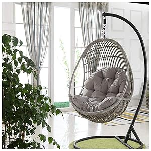 Cojín Suave de Engrosamiento para Silla Colgante Huevo - Columpio Colgante con Mimbre Hamaca Jardín - Tamaño 90 * 120cm (Sin Silla)