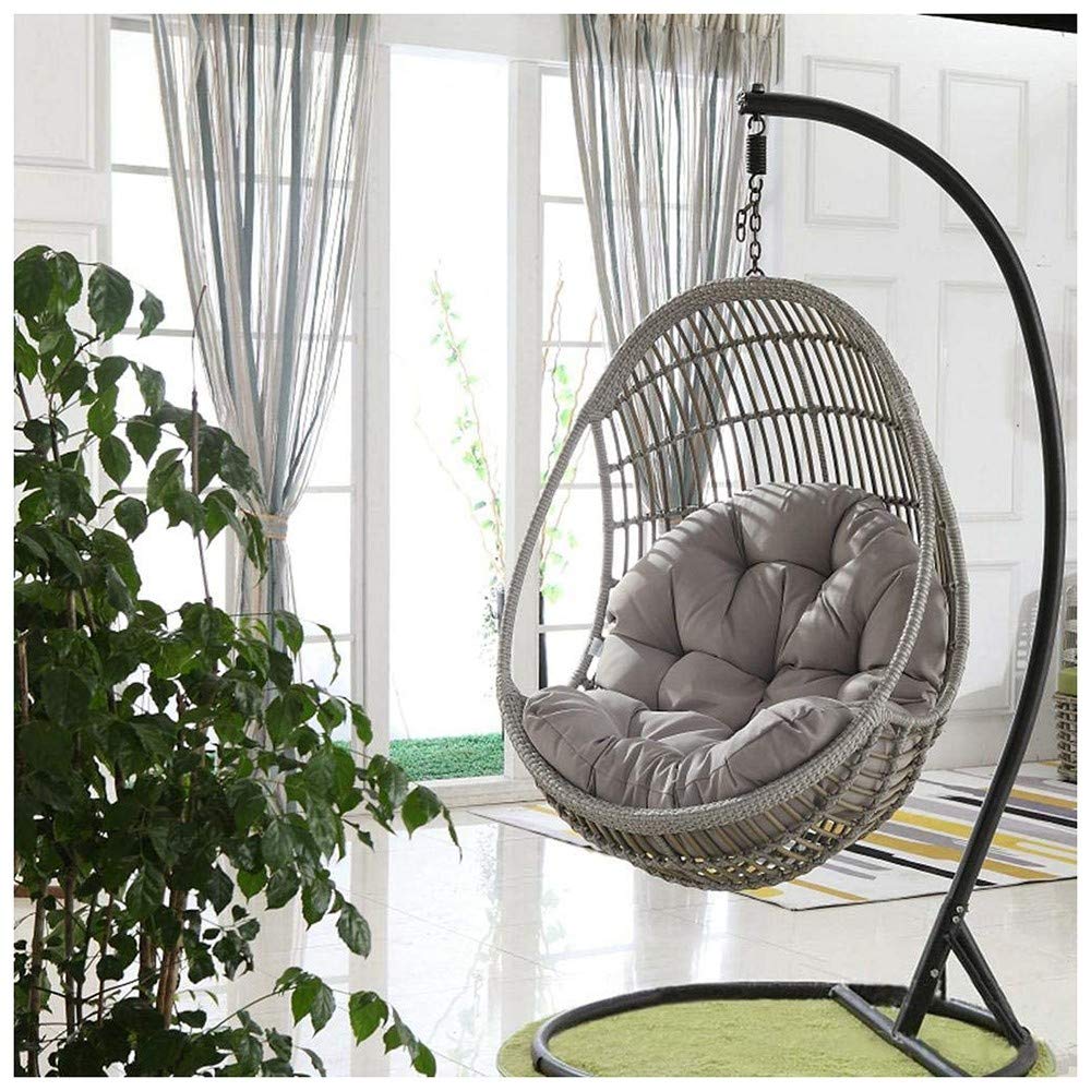 Hamaca colgante con forma de huevo, cojín para asiento columpio colgante, cojín para silla con columpio suave antideslizante para colgar la hamaca, 90 x 120 cm (sin sillón colgante)