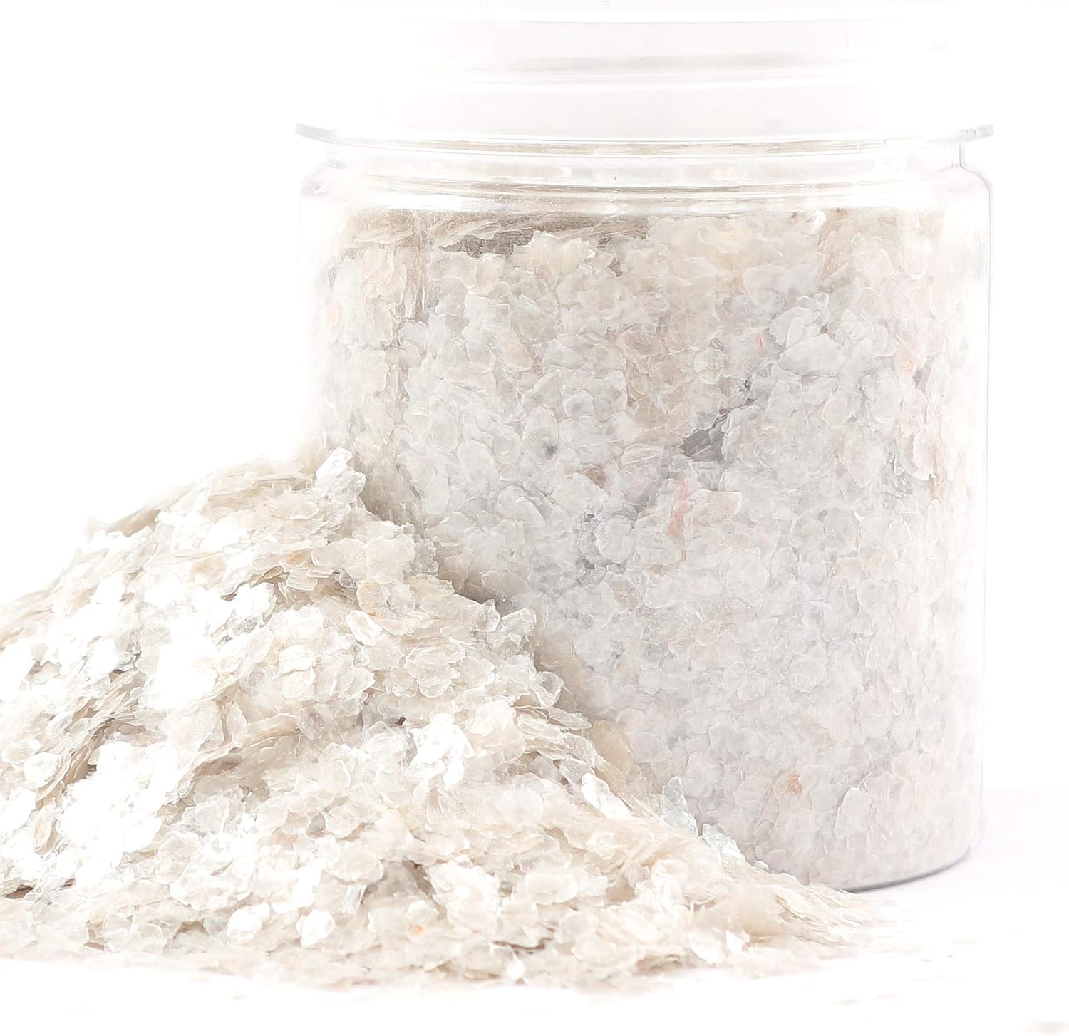 Shiny Stone Natural Mica Flakes, Snow White, 2-4mm | Crushed Magical Flitter, For Resin Painting Arts and Crafts, Nail Art, DIY Decoration Leaf, Multi-Use 6-10 mesh