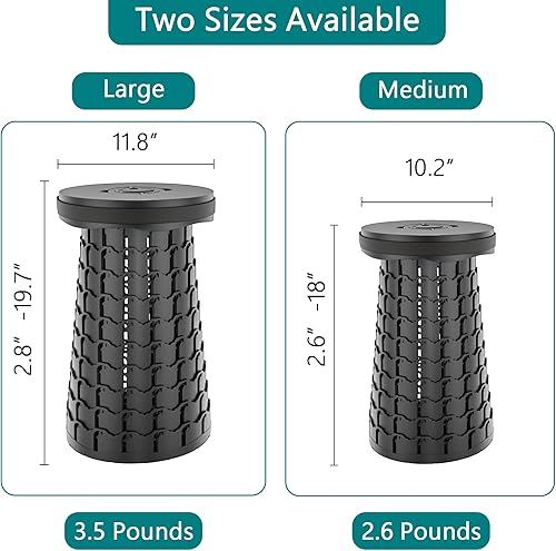 Miniatura 2 de ALEVMOOM Taburete plegable 2025 de 19.7 pulgadas de alto con cojín, capacidad de 1000 libras, taburetes portátiles para adultos, resistente, altura
