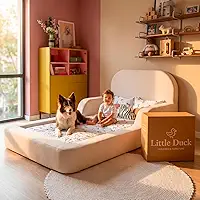 Cama Montessoriana Infantil Solteiro - Com colchão - Little Duck (Linho)