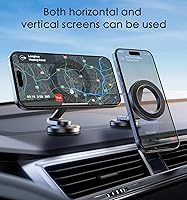 Vista 2 de JUHOO Soporte magnético giratorio y retráctil, compatible con iPhone 15, 14, 13, 12, Pro, Mini, MagSafe