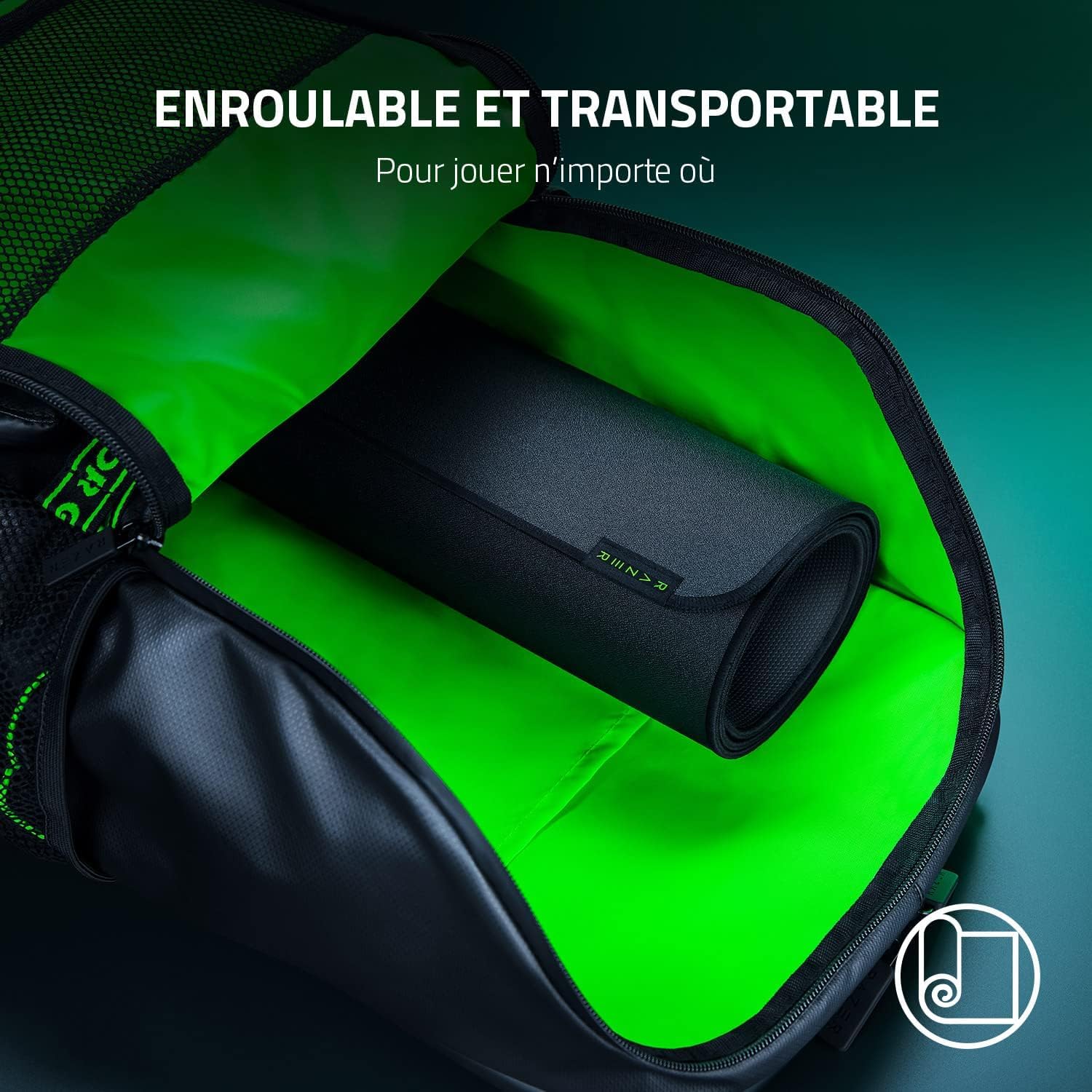 Razer Strider XXL - Cuir synthétique multicouche (rembourrage en mousse, coussin appui-tête, réglable en hauteur) noir/vert