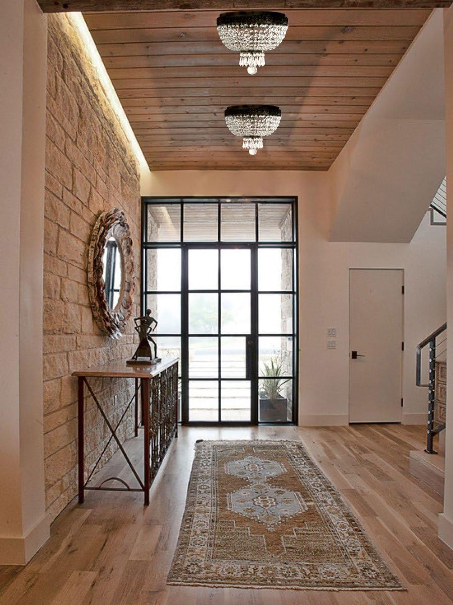 Royal Designs Flush Mount Ceiling Light, Oil Rubbed Bronze Finish, 2 Lights, Round Crystal Chandelier