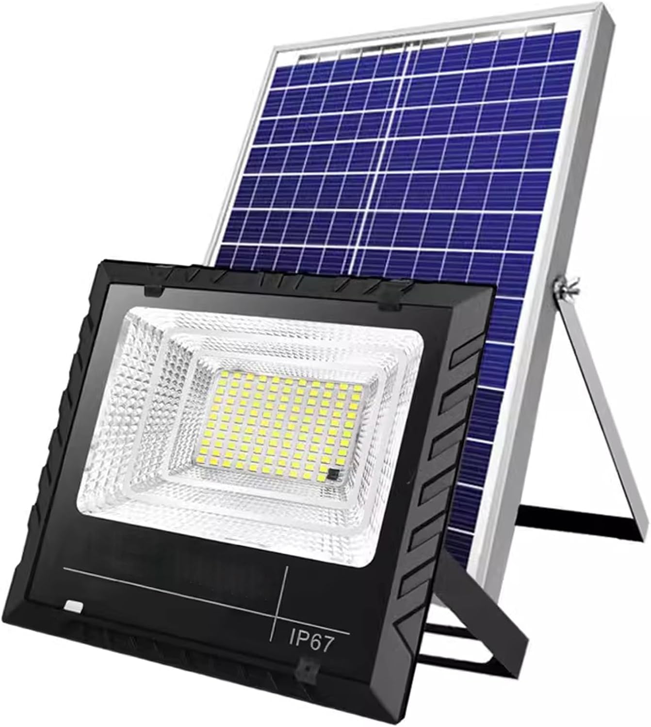 IP67 Waterproof Solar Street Light, 4000W Outdoor Solar Lights with Light Sensor, Dusk to Dawn, 30ft Wire for Parking Lot, Backyard, Garden - Color: Blue