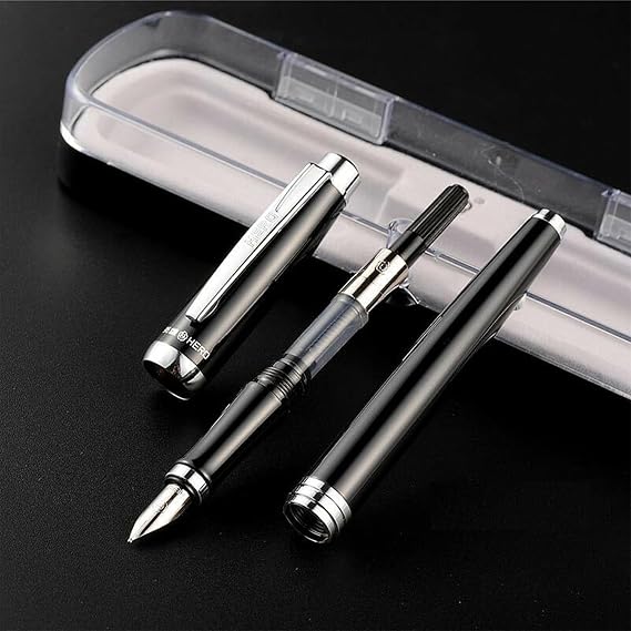 Original Hero Classic Fountain Ink Pen - Smooth Writing & Elegant Design Premium Luxury Model (White)