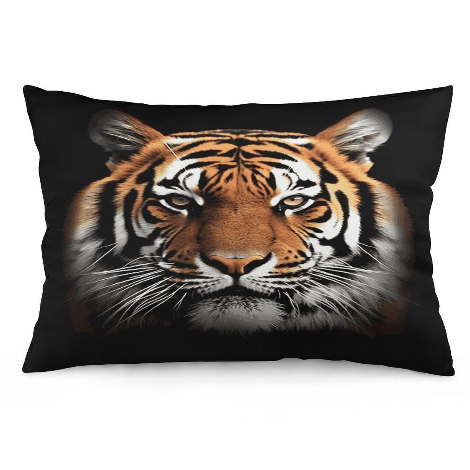 Tiger Face Throw Pillow Covers with Silent Zipper Polyester Pillow Protectors Removable Pillow Cases Soft Pillowcase Cozy Pillow Sham Cushion Cover for Sofa Car Bed 20"x30"