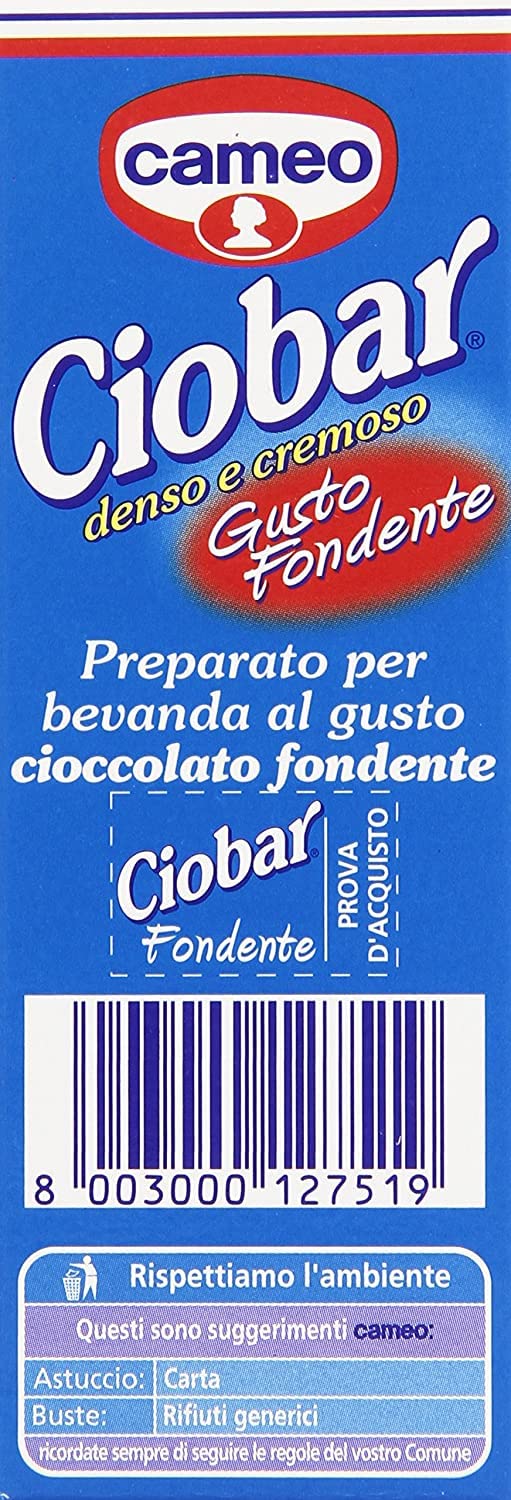 CAMEO Ciobar Dark Hot Chocolate Cioccolata Fondente 115G