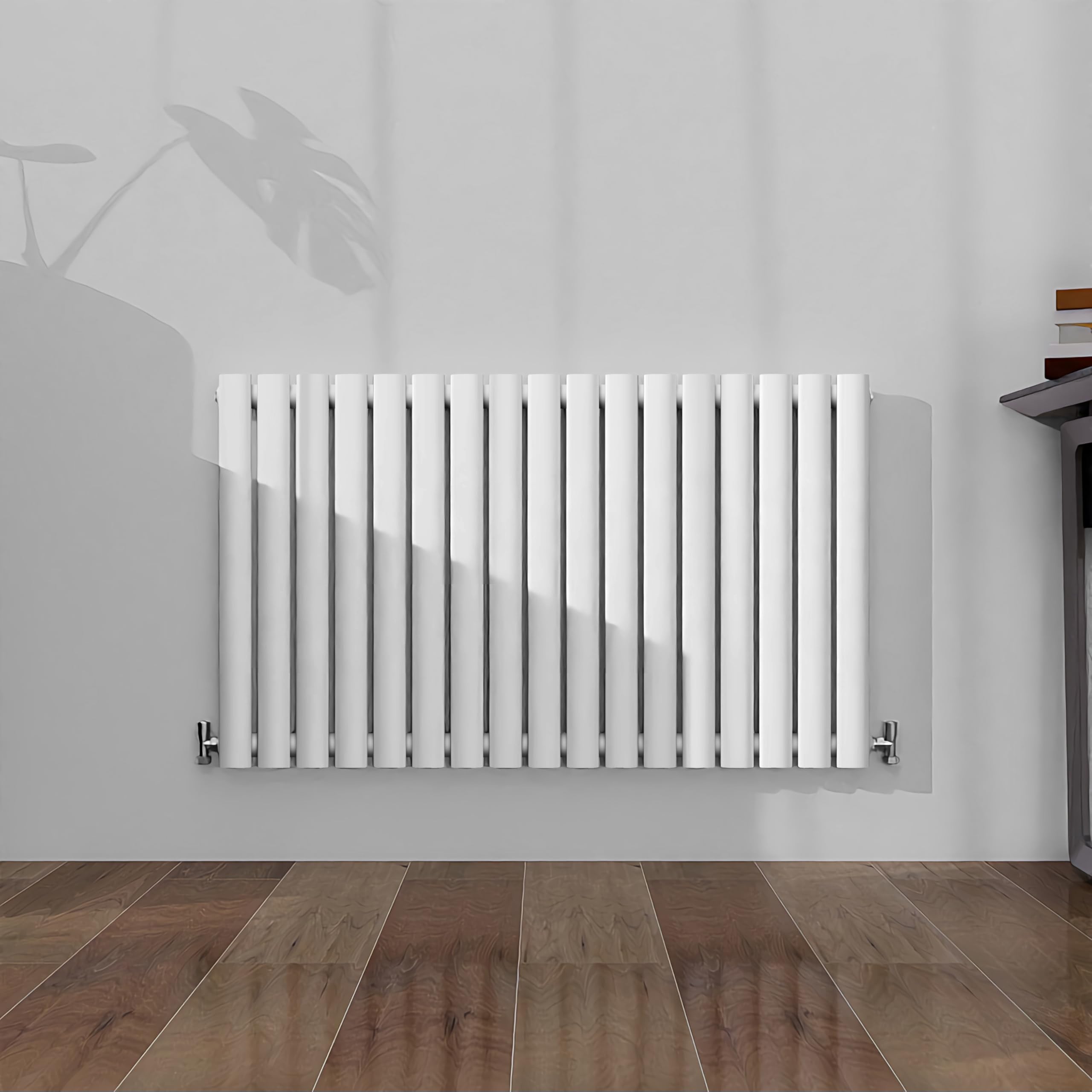 SLINE SANITARY Horizontal Oval Column Rradiator Bathroom Central Heating White 600×1003mm Single Panel Radiator
