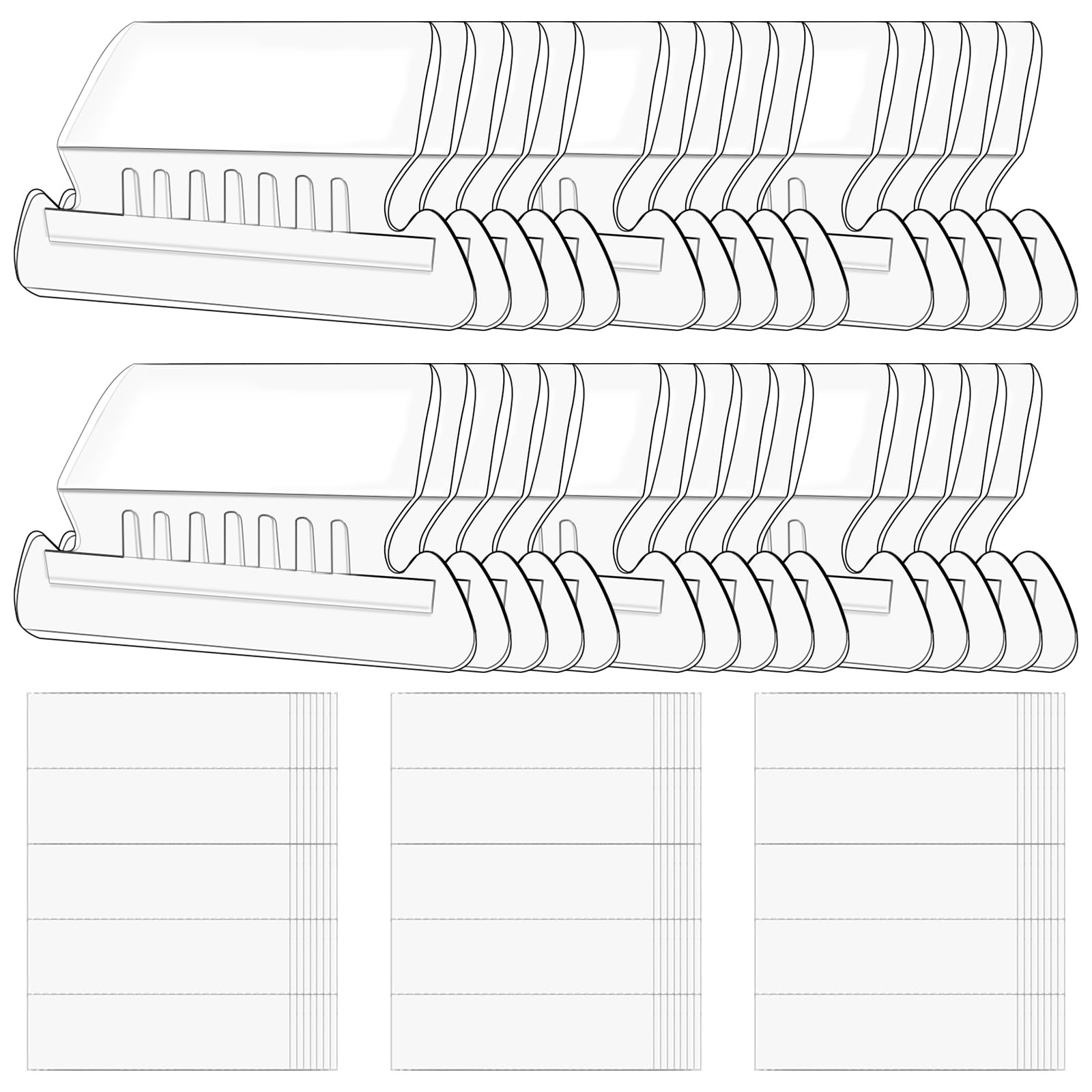 50 stuks afdrukbare inzetstukken met etiketten voor bestandsmappen, transparante tabbladen voor boekpagina, tabbladen en inzetstukken voor hangende mappen ( 50