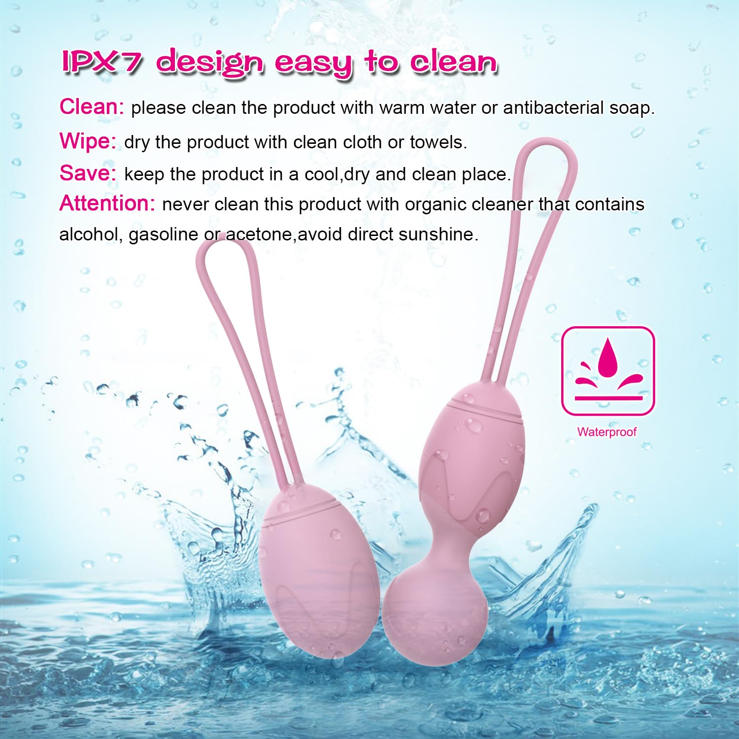 Kegel Balls Kit Exercise Weights,Kegel Balls da 3 per il controllo della vescica e dei muscoli del pavimento pelvico - Raccomandate dal medico (rosa)