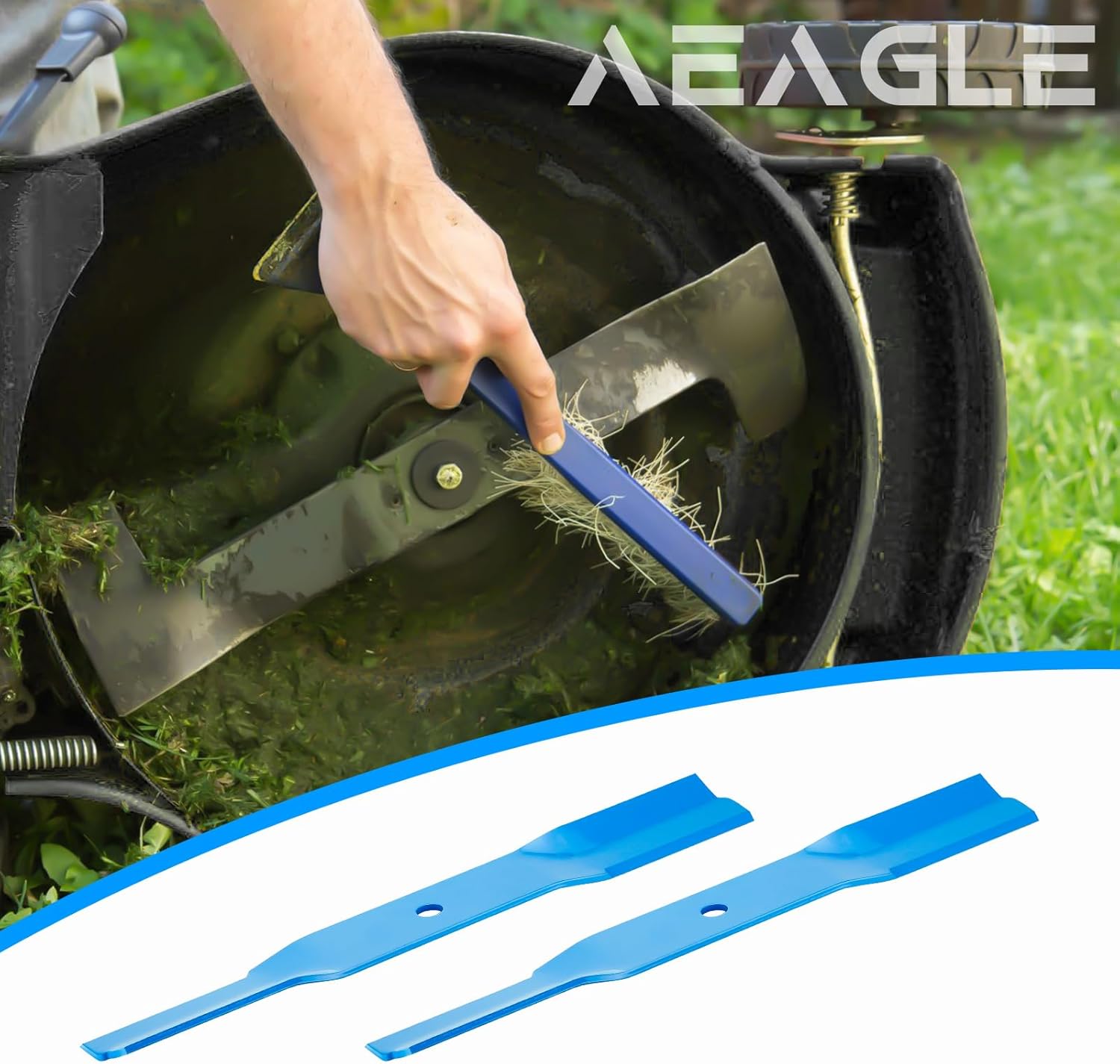 Aeagle Mower Low Lift Blade for AM100946 John Deere Lesco 38 inch Deck GT242 LX188 STX38 GT235 GT242 LT133 LT150 LT155 LT166 LX172 LX173 LX176 LX178 SRX95 SX95 Replaces M82408 050536 2 Pack