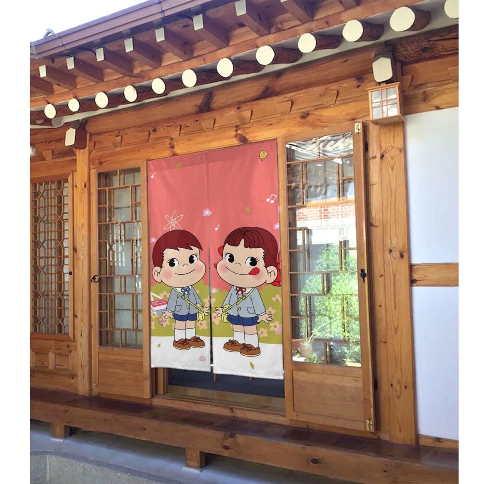 不二家　ペコちゃん　ポコちゃん　暖簾　のれん Amazon｜ペコちゃん ポコちゃん のれん 間仕切り 暖簾 カーテンロング
