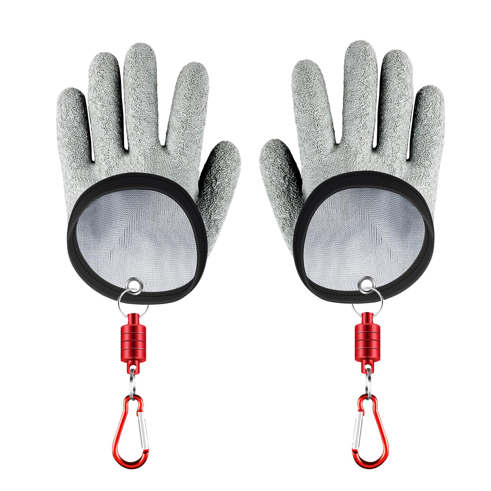 Gants De Pêche Anti-Coupure 2 Pièces - Gants Magnétiques Résistants Morsures Brochet, Silure, Sandre, Caoutchouc Antidérapant Et Imperméable
