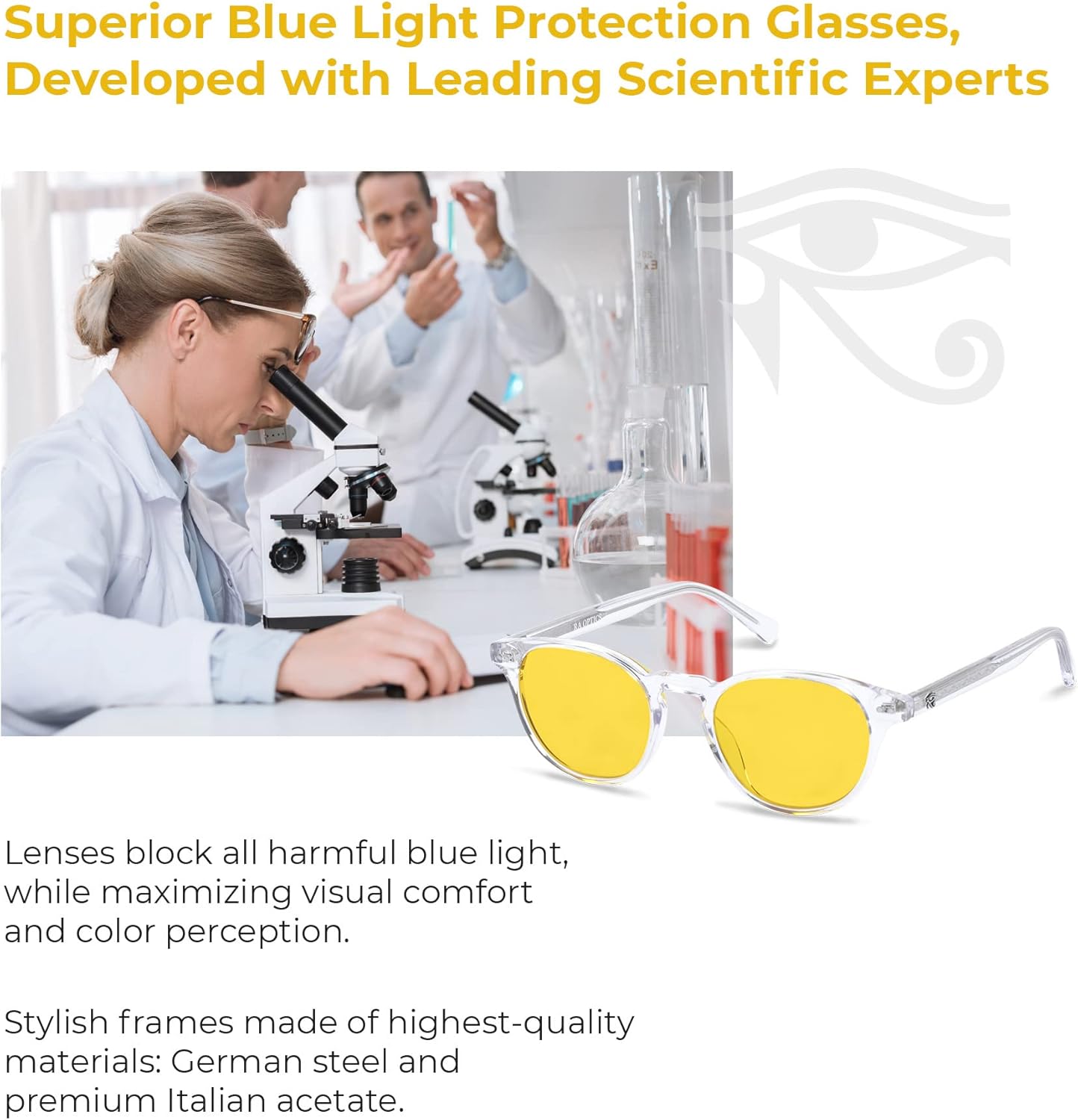 Ra Optics Daylight Lenses - Blue Light Glasses Supercharge Energy Levels and More - Glasses for Men and Women