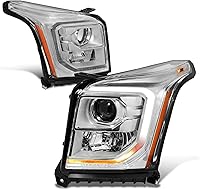 Vista 9 de Auto Dynasty Conjunto de faros LED DRL compatible con GMC Yukon XL 2015-2020, reemplazo de faros delanteros de haz bajo con proyector con luces LED