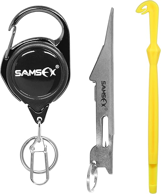 SAMSFX Fishing Magnum Knot Tying Tool and Quick Loop Tyer with Zinger Retractor Combo Angler Fly Fishing Tools and Accessories